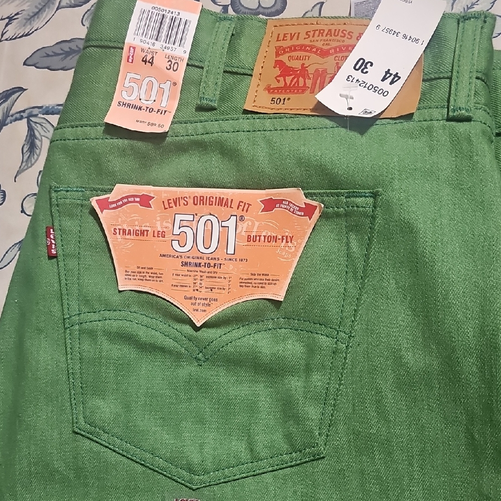 Levi's Men's Green 501 Straight Jeans